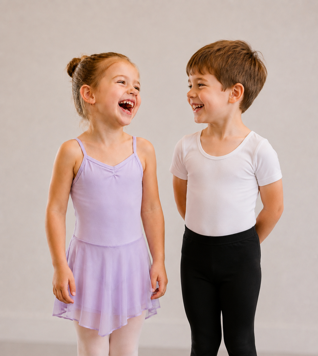 Boy and Girl learning Ballet